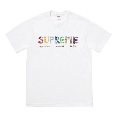 SUPREME SUPREME SS18 ALPHABET LOGO SHORT SLEEVE UNISEX WHITE