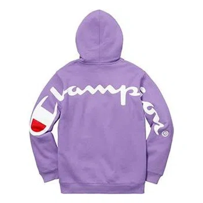 Supreme Ss18 Champion Hooded Sweatshirt Light Purple