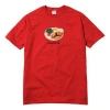 Supreme Ss18 Chicken Dinner Tee Red Food Printing Short Sleeve Unisex In Burgundy