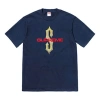 Supreme Ss18 Diamonds Tee Navy Diamond Printing Short Sleeve Unisex Navy Blue