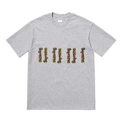 Supreme Ss18 Gonz Logo Tee Heather Grey Logo Tee In Gray