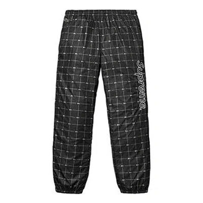 Supreme Ss18 Lacoste Reflective Grid Nylon Track Pant Black