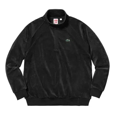 Supreme Ss18 Lacoste Velour Half-zip Track Top Black