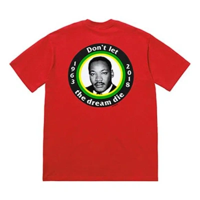 Supreme Ss18 Mlk Dream Tee Red Gold Short Sleeve Unisex