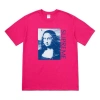 Supreme Ss18 Mona Lisa Tee Hot Pink Printing Short Sleeve Unisex Red