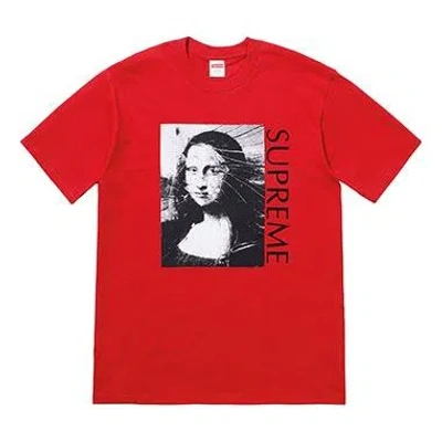 Supreme Ss18 Mona Lisa Tee Red Printing Short Sleeve Unisex
