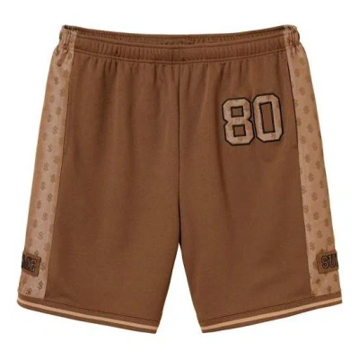 Supreme Ss18 Monogram Short Brown Us Dollar Embroidered Athleisure Casual Sports Shorts Unisex