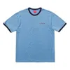 Supreme Ss18 Piping Ringer Tee Light Blue Logo Tee