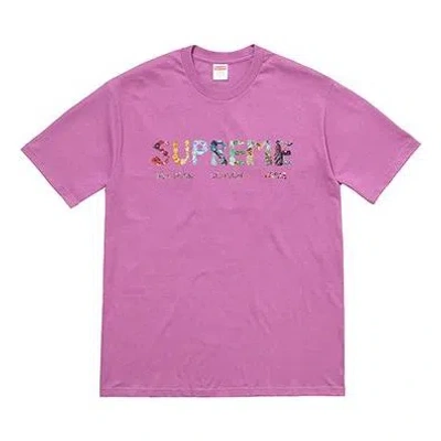 Supreme Ss18 Rocks Tee Light Purple Logo Tee