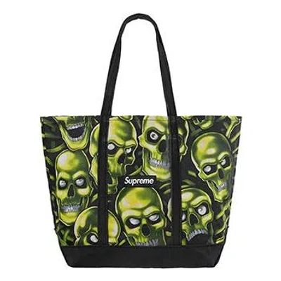 Supreme Ss18 Skull Pile Denim Tote Bag 'green'