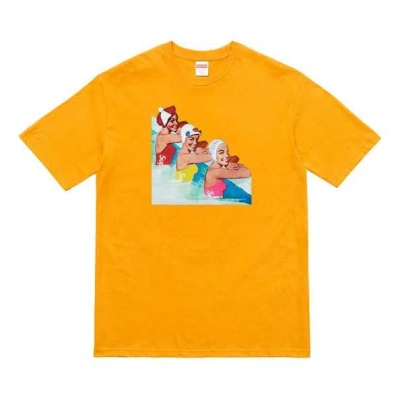 Supreme Ss18 Swimmers Tee Mustard Short Sleeve Unisex Yellow T-shirt