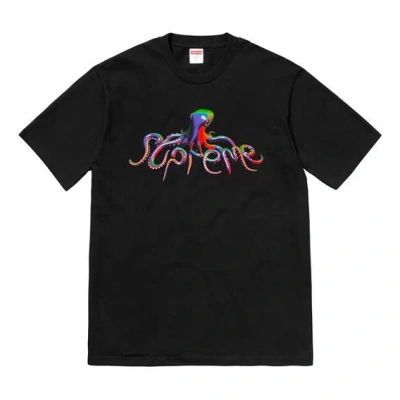 Supreme Ss18 Tentacles Tee Black Octopus Printing Short Sleeve Unisex