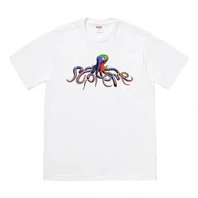 Supreme Ss18 Tentacles Tee White Printing Short Sleeve Unisex