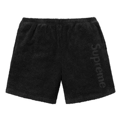 Supreme Ss18 Terry Logo Short Black Alphabet Logo Shorts Unisex
