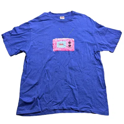 Pre-owned Supreme Ss18 Tv T-shirt Red Box Logo Bogo Tee Light Purple Pink Men's Large L