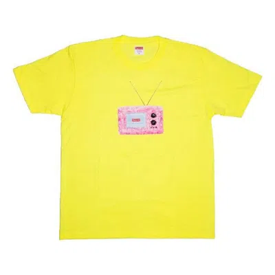 Supreme Ss18 Tv Tee Bright Yellow Printing Short Sleeve Unisex
