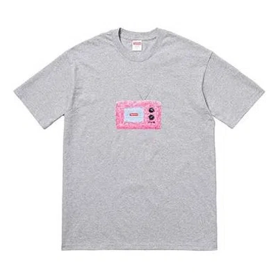 Supreme Ss18 Tv Tee Heather Grey Short Sleeve Unisex Gray