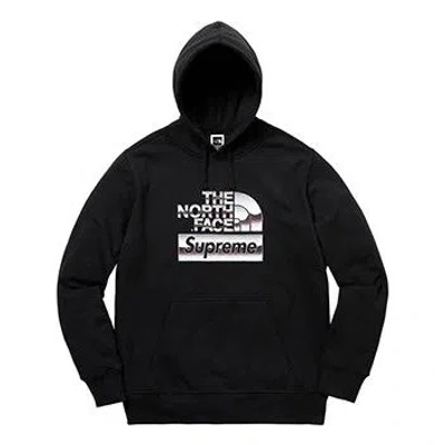 Supreme Ss18 X The North Face Metallic Hooded Sweatshirt Black