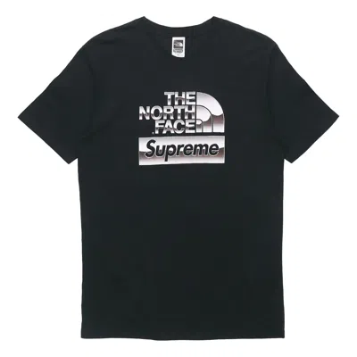Supreme Ss18 X The North Face Metallic Logo Tshirt Black Logo Tee