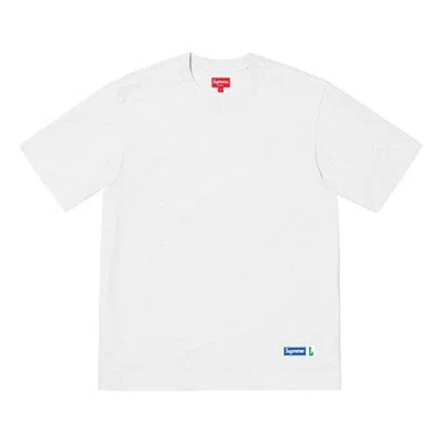 Supreme Ss19 Athletic Label Tee Sports Short Sleeve Unisex Gray In White