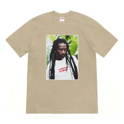 Supreme Ss19 Buju Banton Tee Reggae Character Printing Short Sleeve Unisex Khaki In Brown