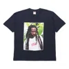 Supreme Ss19 Buju Banton Tee Reggae Character Printing Short Sleeve Unisex Navy Blue