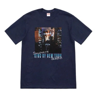 Supreme Ss19 Christopher Walken King Of New York Tee Navy In Blue