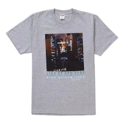 Supreme Ss19 Christopher Walken King Of New York Teeheather Grey In Gray