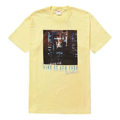 Supreme Ss19 Christopher Walken King Of New York Teepale Yellow