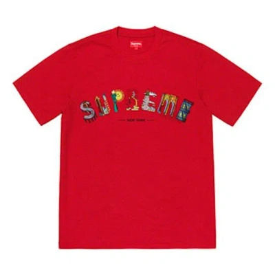 Supreme Ss19 City Arc Embroidered Logo Short Sleeve Unisex Red