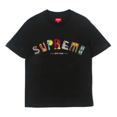 Supreme Ss19 City Arc Tee Black Embroidered Logo Short Sleeve Unisex