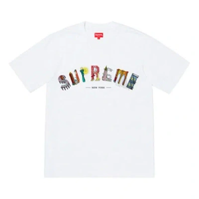 Supreme Ss19 City Arc Tee White Embroidered Logo Short Sleeve Unisex