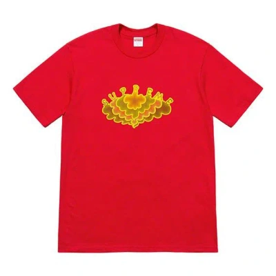 Supreme Ss19 Cloud Tee Clouds Pattern Short Sleeve Unisex Red