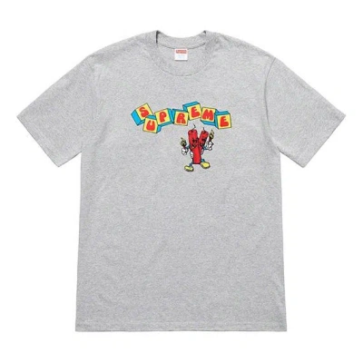 Supreme Ss19 Dynamite Tee Printing Short Sleeve Unisex Gray