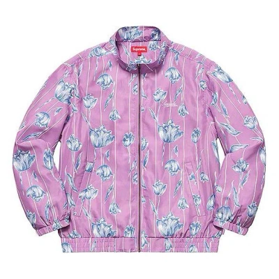 Supreme Ss19 Floral Silk Track Jacket Flowers Unisex Purple In Pink