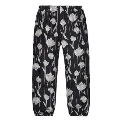 Supreme Ss19 Floral Silk Track Pant Flowers Bundle Feet Casual Pants Unisex Black