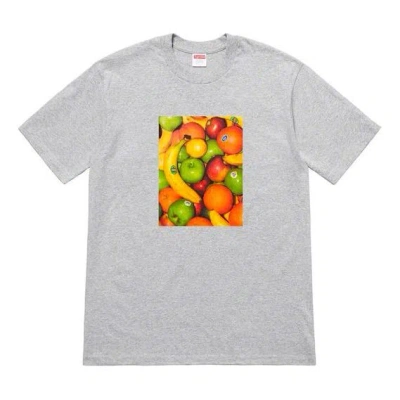 Supreme Ss19 Fruit Tee Heather Grey Printing Short Sleeve Unisex Gray