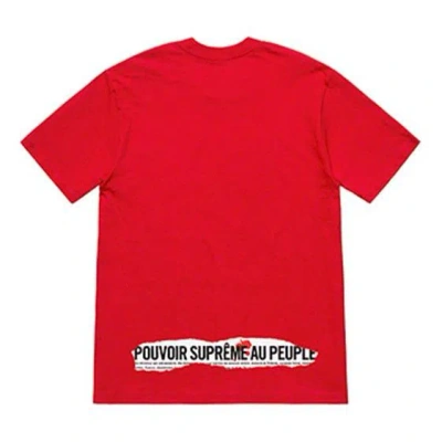 Supreme Ss19 Headline Tee Red Slogan Logo Short Sleeve Unisex
