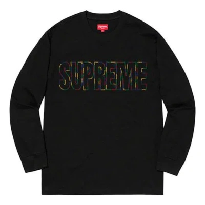 Supreme Ss19 International Ls Tee Black Logo Tee