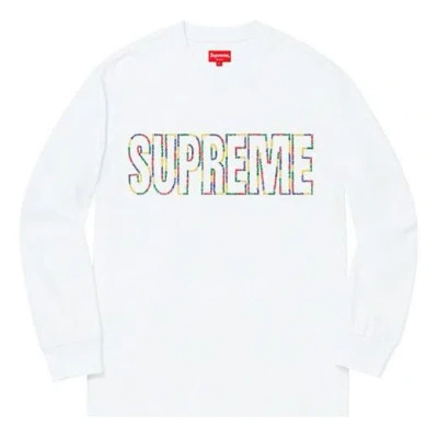 Supreme Ss19 International Ls Tee White Logo Tee