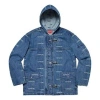 Supreme Ss19 Logo Denim Turnout Jacket Denim Logo In Blue