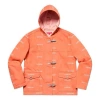 Supreme Ss19 Logo Denim Turnout Jacket Orange Logo
