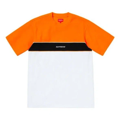 Supreme Ss19 Piping Practice Ss Top Logo Tee In Orange