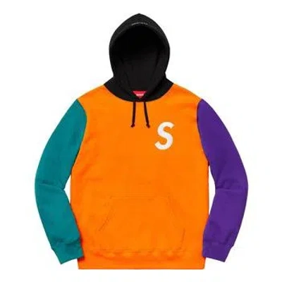 Supreme Ss19 S Colorblocked Hooded Sweatshirt Orange S