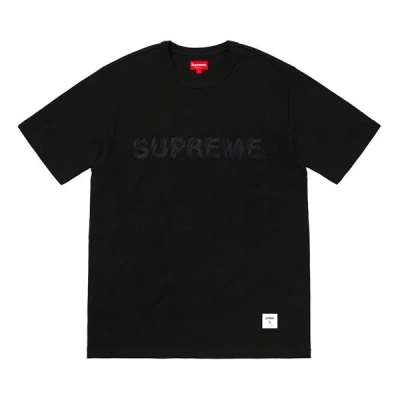 Supreme Ss19 Shatter Tee Black Large Logo Embroidered Short Sleeve Unisex In Blue