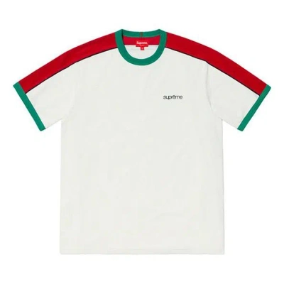 Supreme Ss19 Shoulder Stripe Terry Ss Top Tee In White