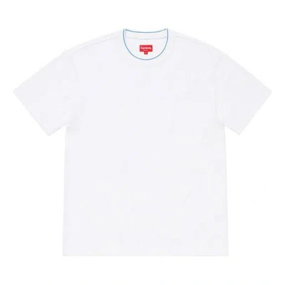 Supreme Ss19 Stripe Rib Waffle Top Short Sleeve Unisex White