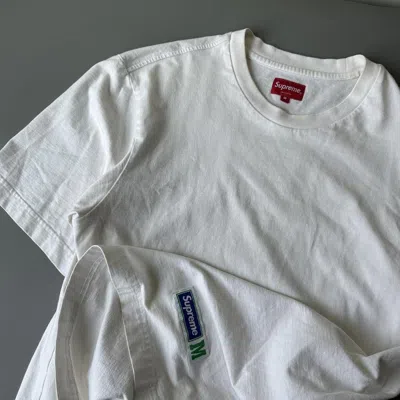 Pre-owned Supreme Ss19  Blank White Athletic Label Cotton Logo Tee