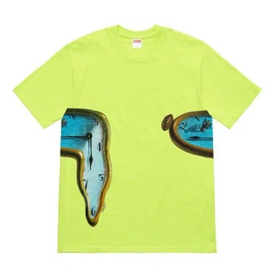 Supreme Ss19 The Persistence Of Memory Neongreen Tee In Green