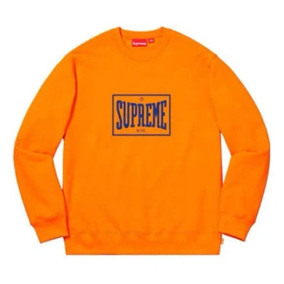 Supreme Ss19 Warm Up Crewneck Orange Logo